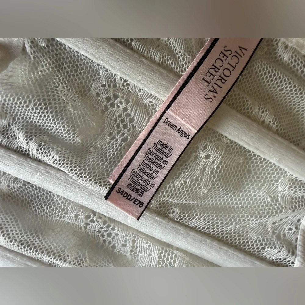 Victoria’s Secret Lace Bustier Corset Bra Top Cream Off White 34DD 34E Lingerie - Picture 5 of 7